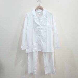 The Company Store White Cotton Pajama Set, Size XL - New!